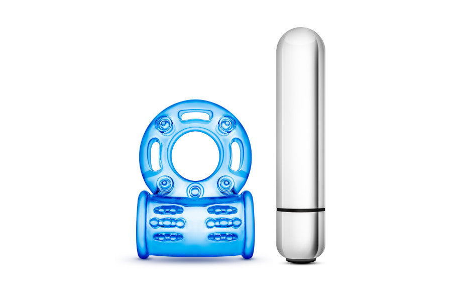 Stay Hard 10 Function Vibrating Bull Ring Blue