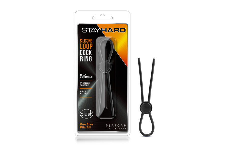 Stay Hard Silicone Loop Cock Ring Black