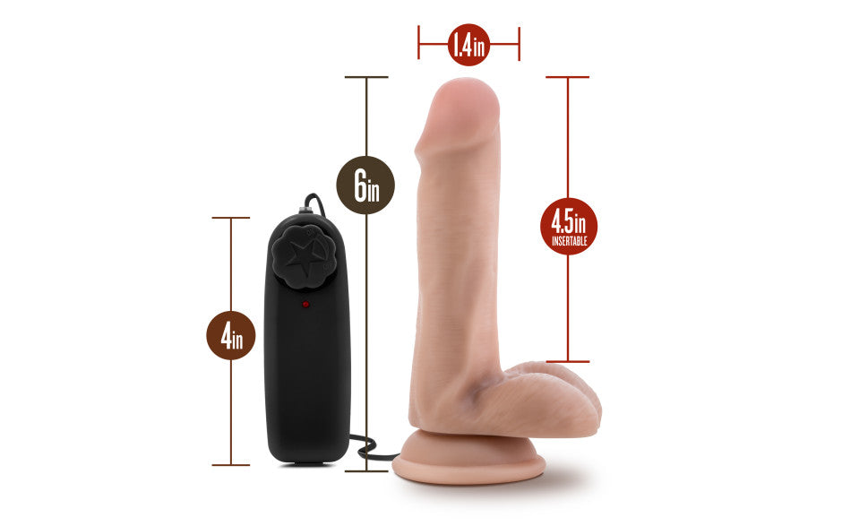 Dr Skin Dr Rob 6in Vibrating Cock with Suction Cup Vanilla