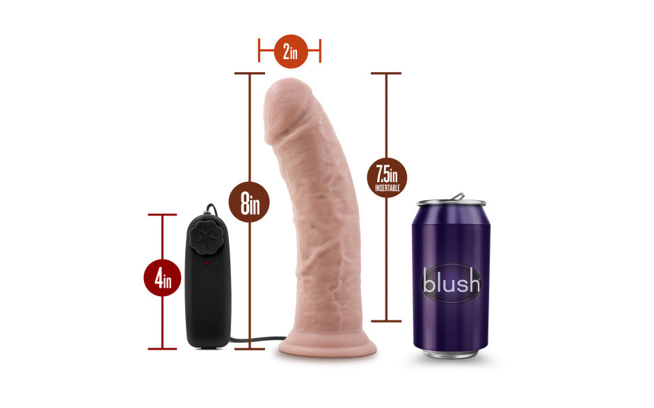 Dr Skin Dr Joe 8in Vibrating Cock with Suction Cup Vanilla