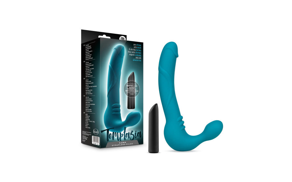 Temptasia Luna Strapless Silicone Dildo Teal