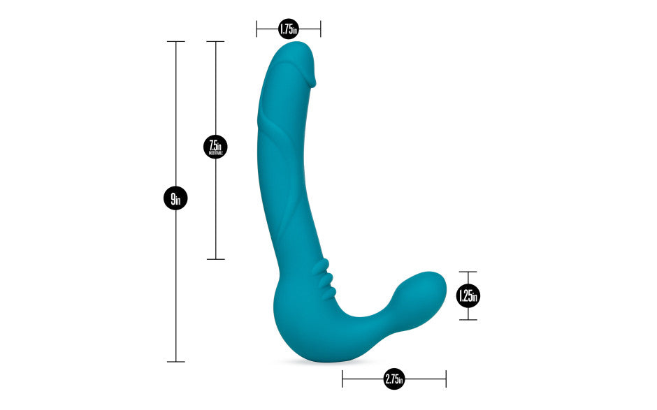 Temptasia Luna Strapless Silicone Dildo Teal
