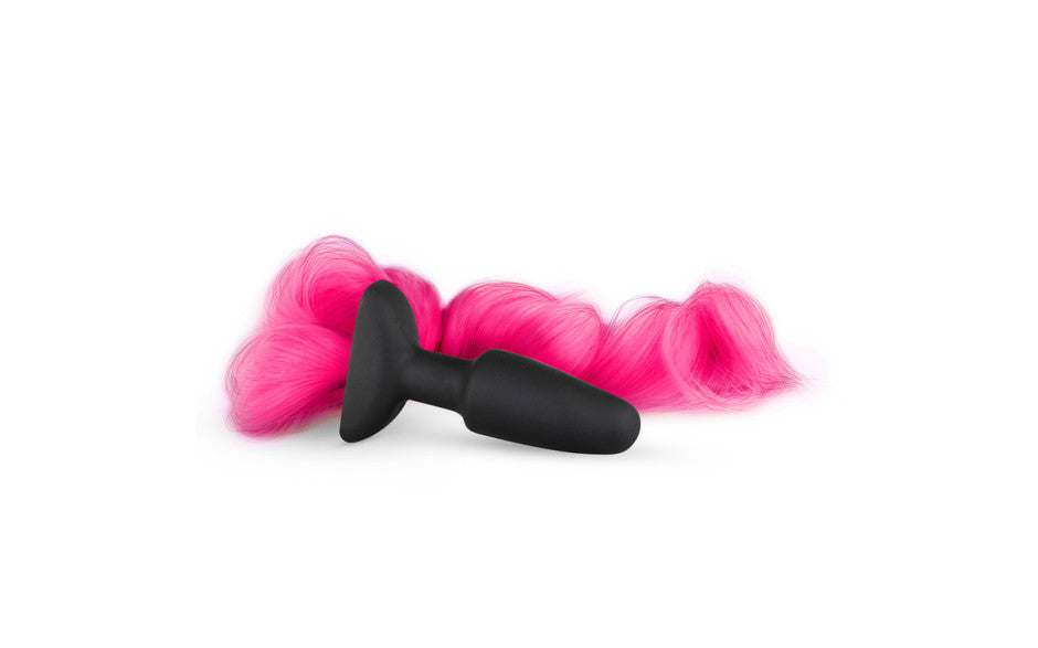 Silicone Butt Plug With Tail Pink