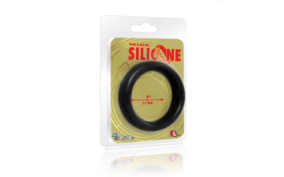 Wide Donut Black Cock Ring 51mm