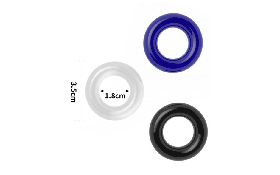 Coloured Triple Donut Cock Ring Set
