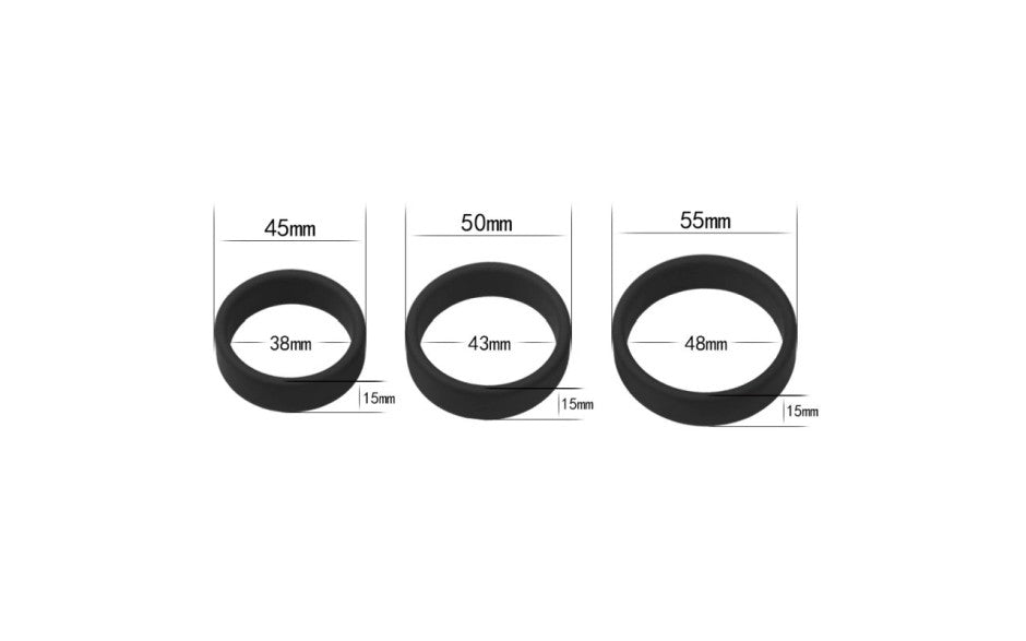 Silicone 3 Pc Pro Cock Ring Set