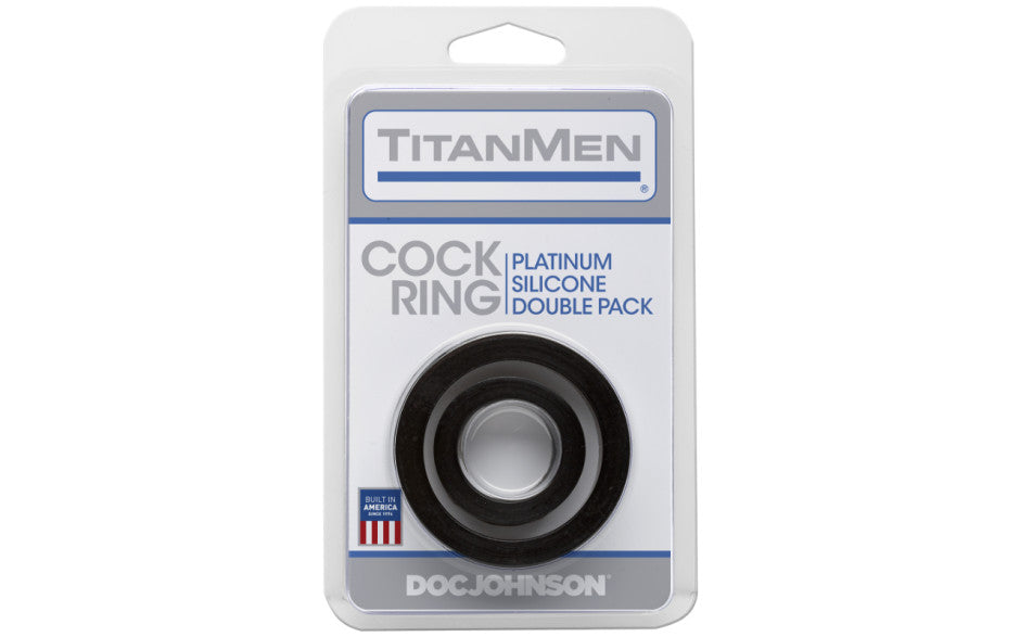 Silicone Cock Rings Double Pk Black