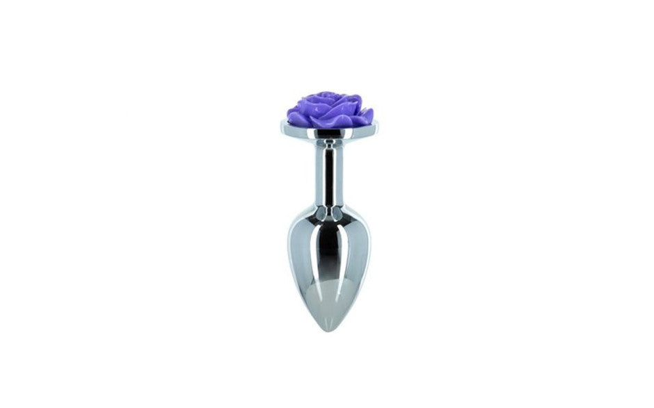 Purple Rose 3in  Metal Butt Plug