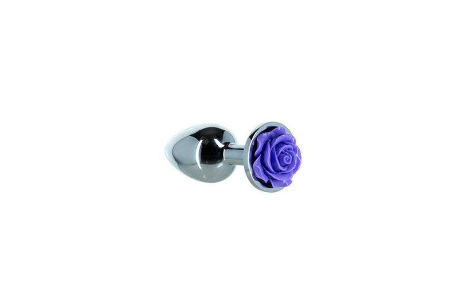 Purple Rose 3in  Metal Butt Plug