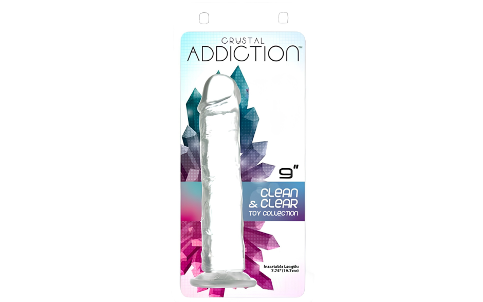 Crystal Dildo Straight 9in Clear
