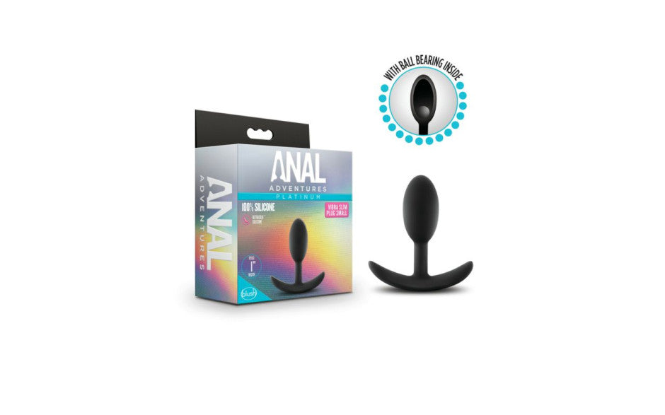 Anal Adventures Platinum Silicone Vibra Slim Plug Small