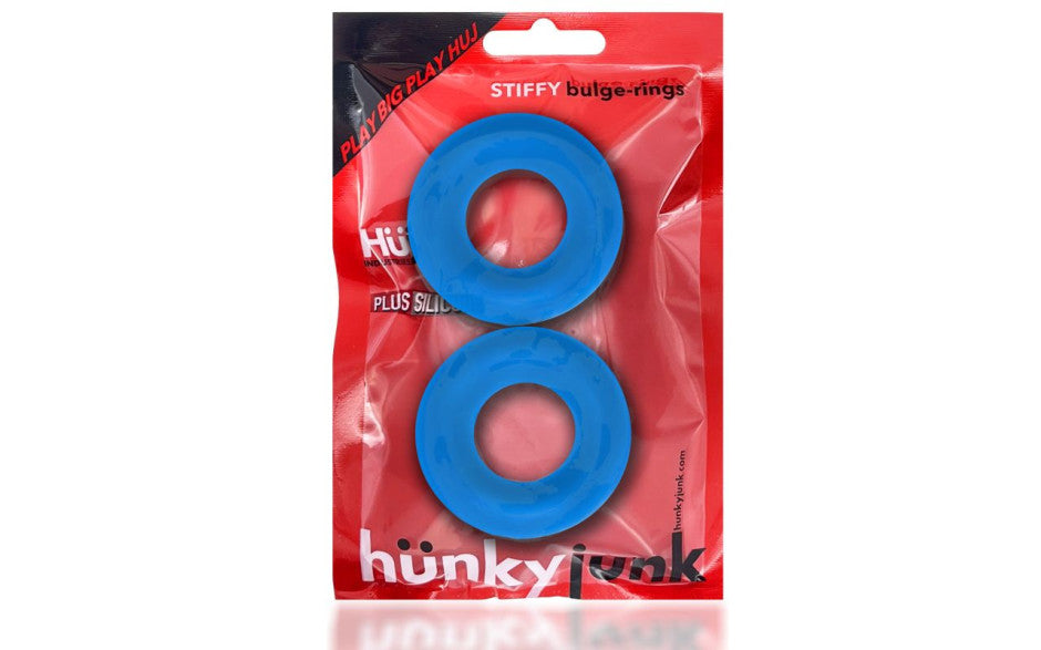 Stiffy 2 Pc Bulge Cockrings by HunkyJunk Teal Ice