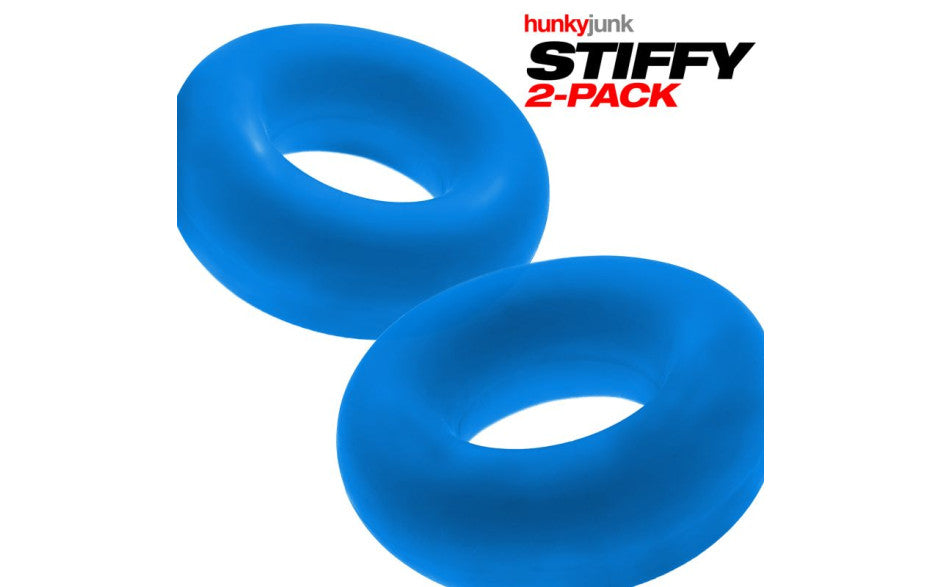 Stiffy 2 Pc Bulge Cockrings by HunkyJunk Teal Ice