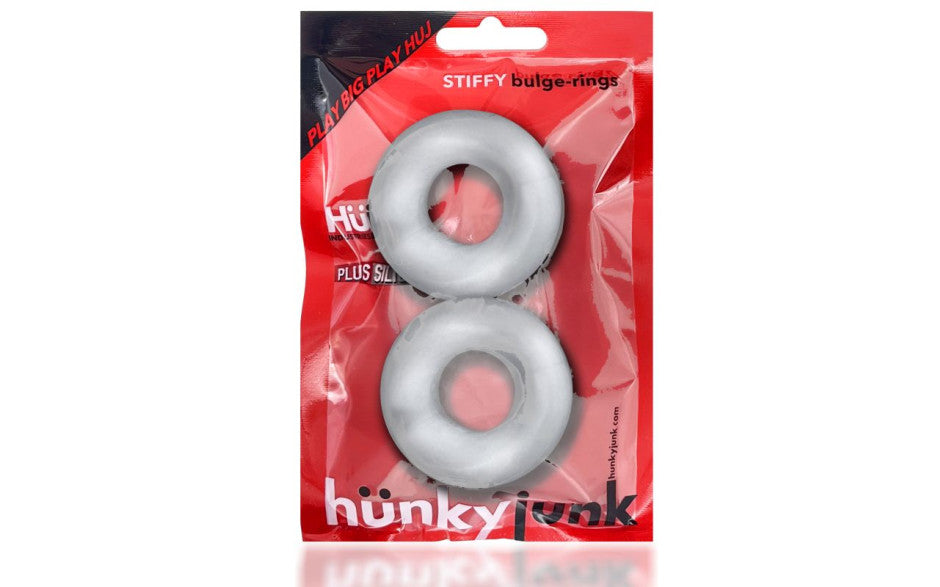 Stiffy 2 Pc Bulge Cockrings by HunkyJunk Ice Clear Ice