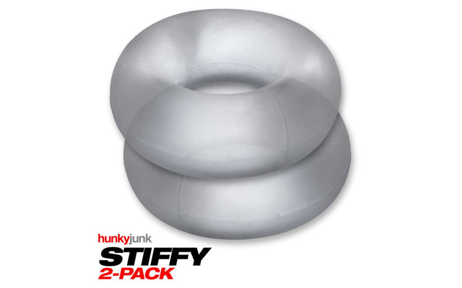 Stiffy 2 Pc Bulge Cockrings by HunkyJunk Ice Clear Ice