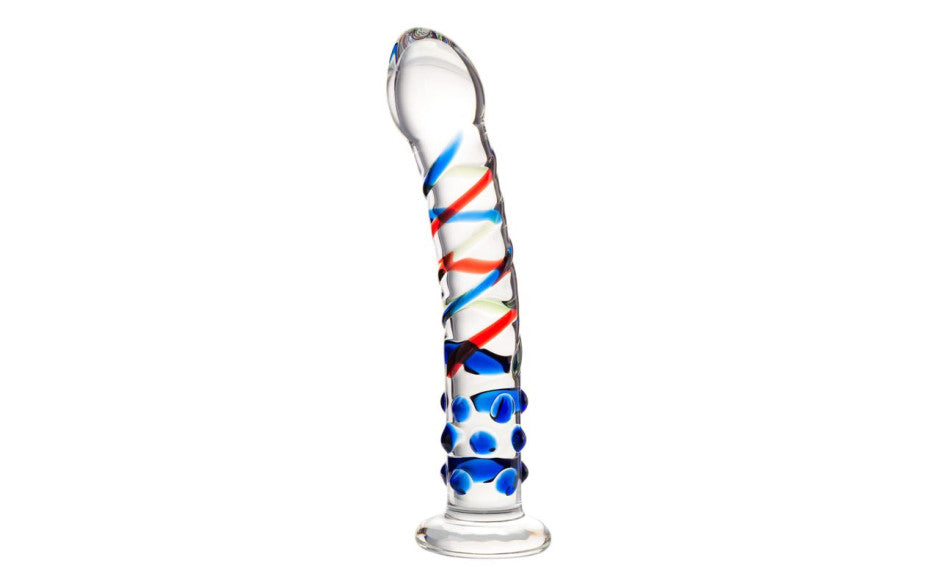 Sexus Glass Dildo Blue Tip 18cm