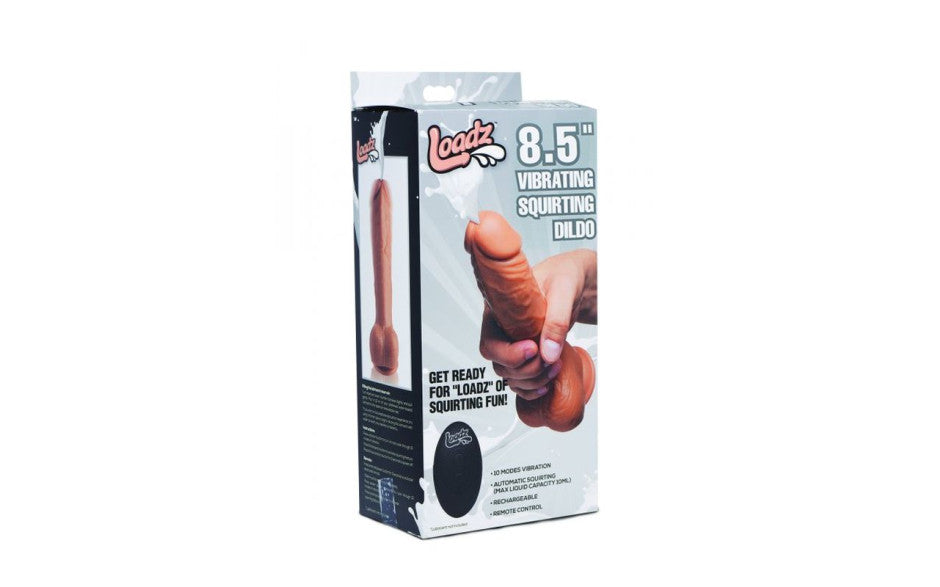 8.5in Dual Density Squirting Dildo Medium Skin Tone w Remote