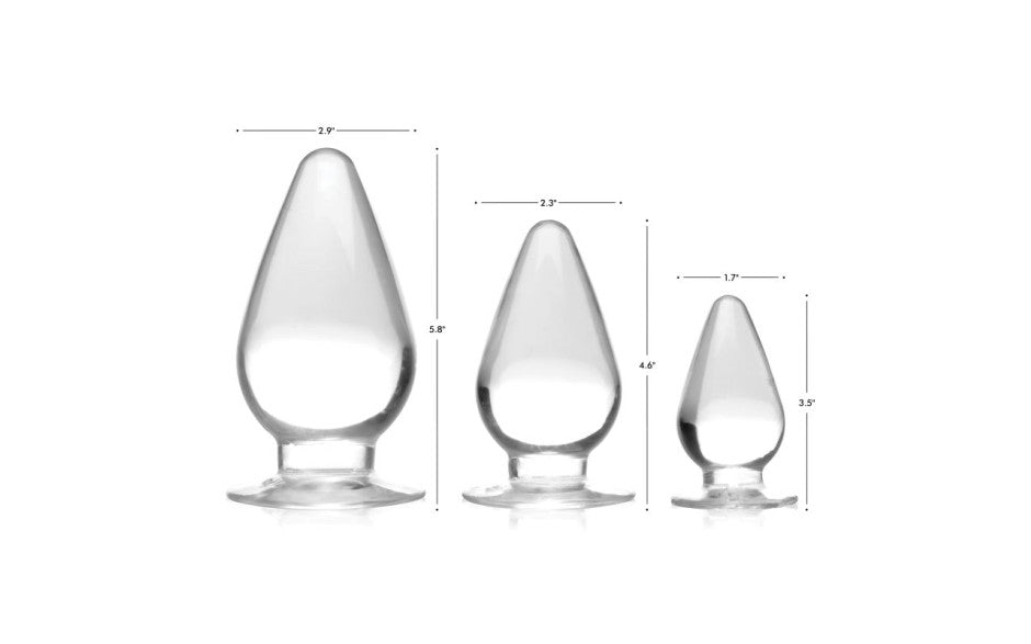 Triple Cones 3 Pc Anal Plug Set Clear