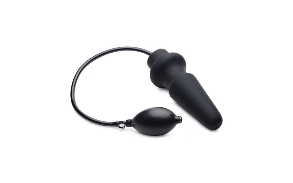 Ass Pand Large Inflatable Silicone Plug Black