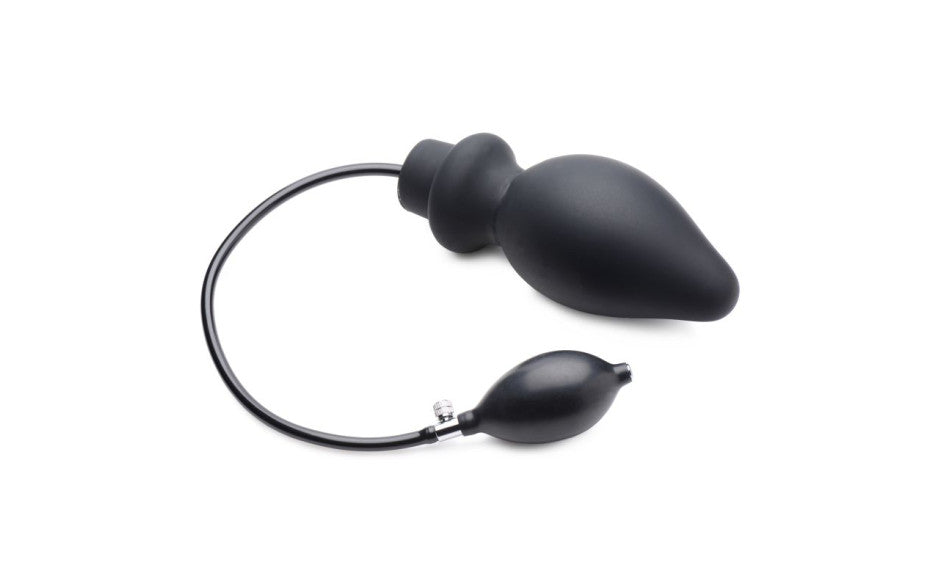 Ass Pand Large Inflatable Silicone Plug Black