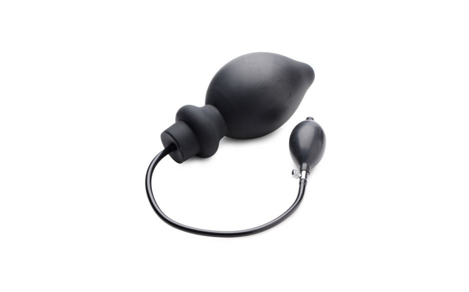 Ass Pand Large Inflatable Silicone Plug Black