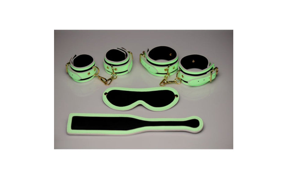 Kink In the Dark Glowing Bondage Set Fluro Green