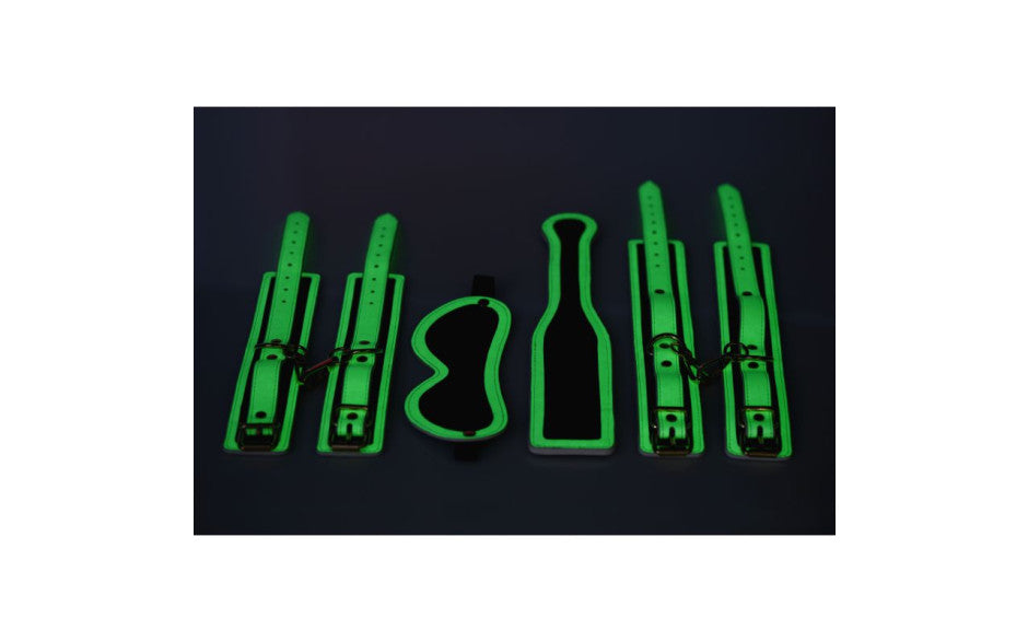 Kink In the Dark Glowing Bondage Set Fluro Green