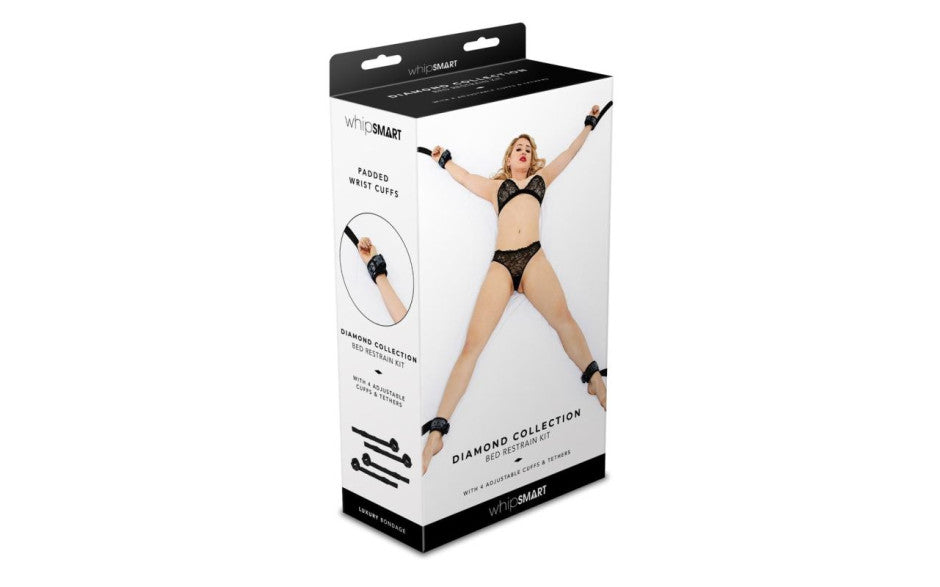 Whip Smart Diamond Bed Restraints Black