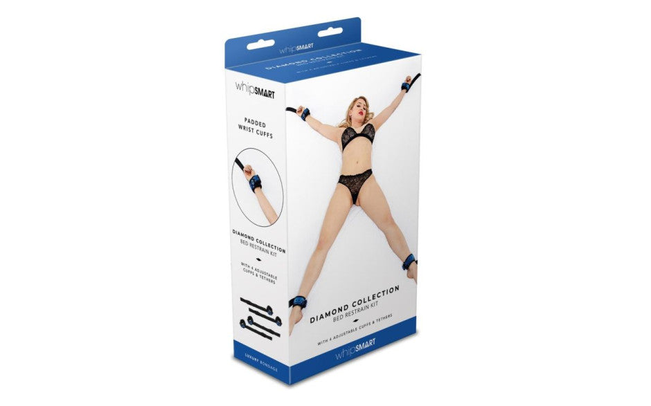 Whip Smart Diamond Bed Restraints Blue