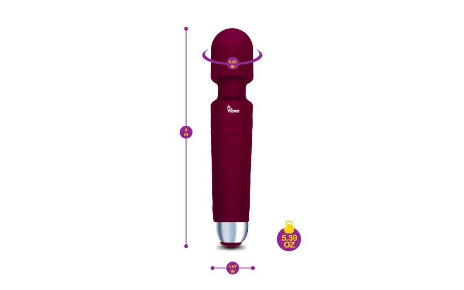 Viben Tempest Rechargeable Wand Massager Ruby