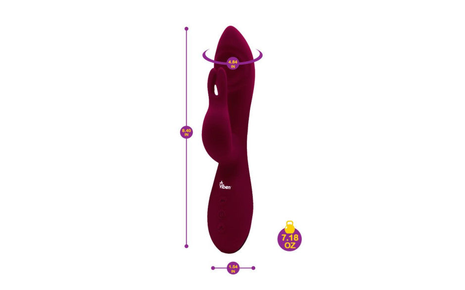 Viben Pzazz Rechargeable Thumping Rabbit Ruby