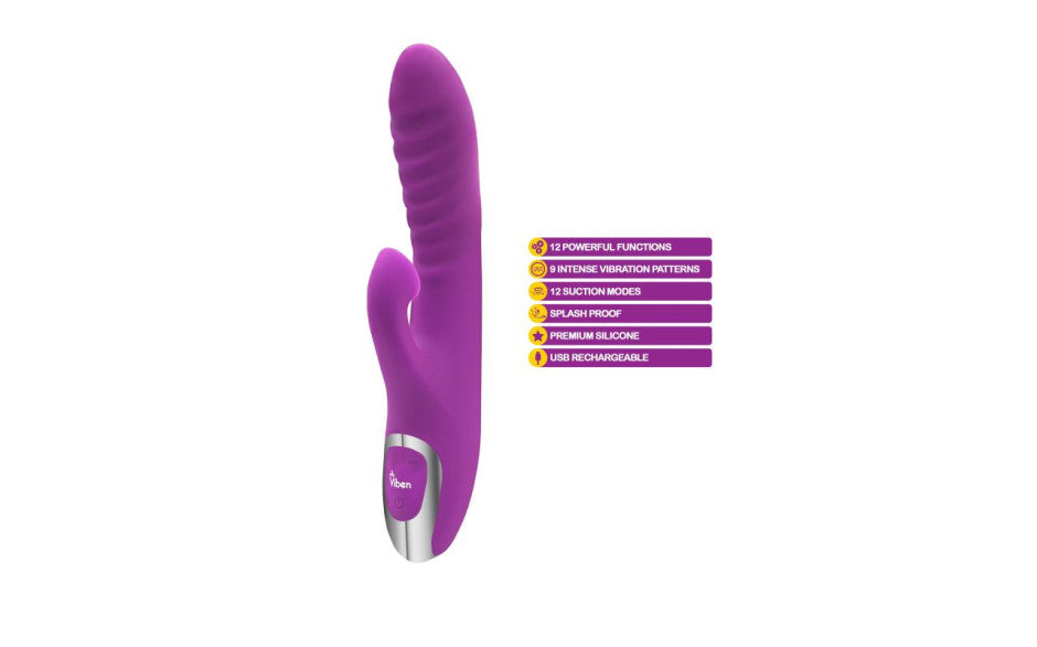 Viben Frenzy Suction Rabbit Vibe Berry