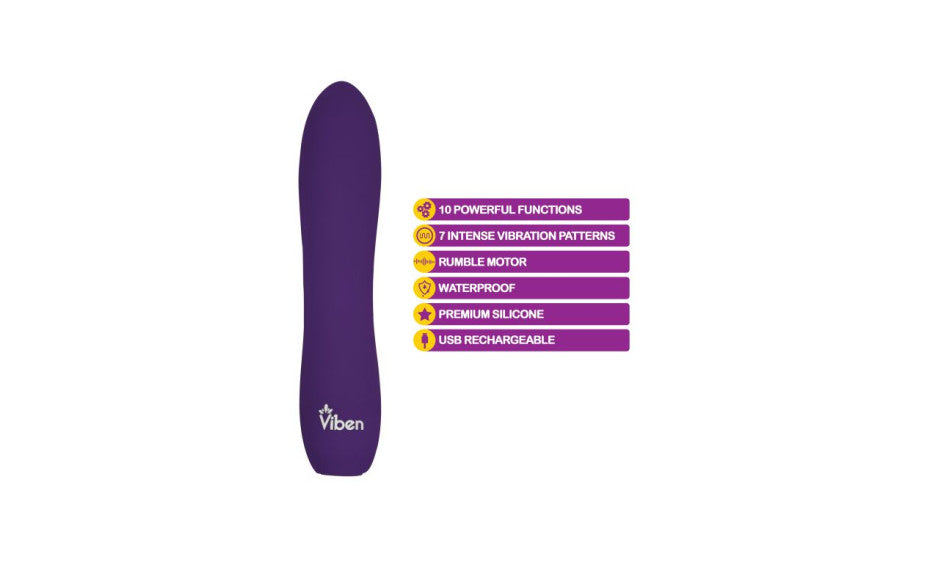 Viben Vivacious Rumble Motor Rechargeable Bullet Violet
