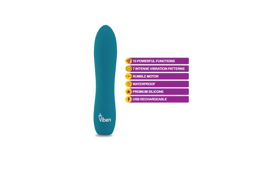 Viben Vivacious Rumble Motor Rechargeable Bullet Ocean