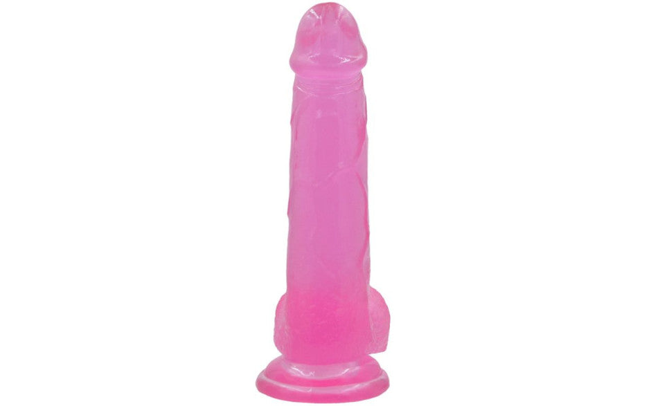 Jelly Studs 8in Crystal Dildo Large Pink