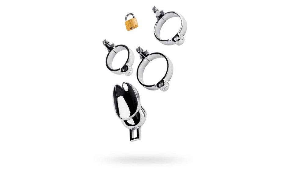 Silver Metal Chastity Cage Adjustable