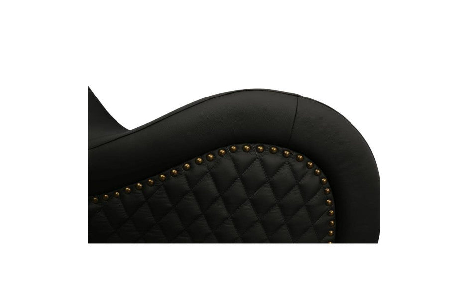 Kama Sutra Mebon Chaise Love Lounge Studded and Quilted Black