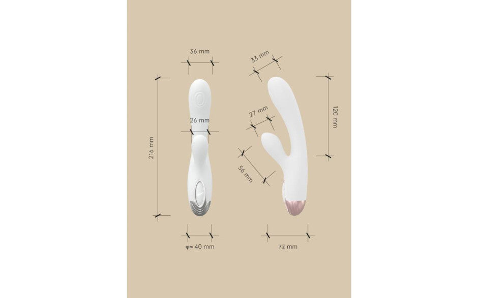 Pada Rabbit and G-Spot Pulsing Vibrator White