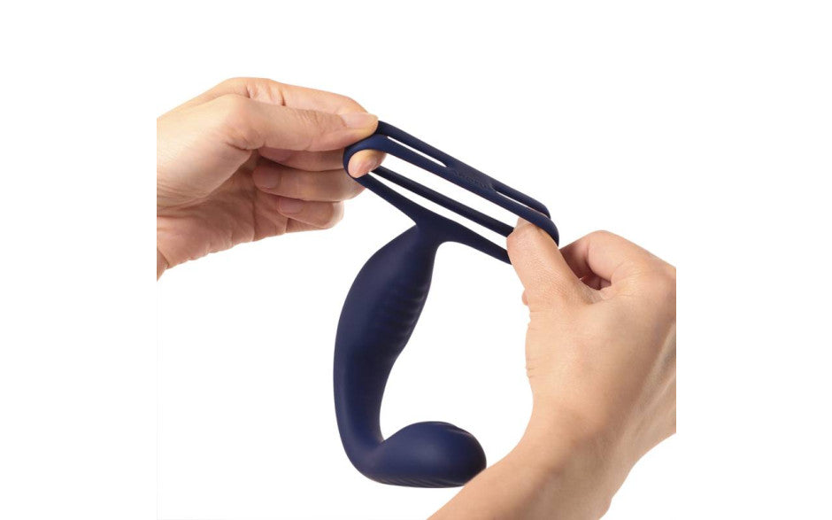 VibraDuo Vibrating Anal Probe and Perineum Stim with Cockring