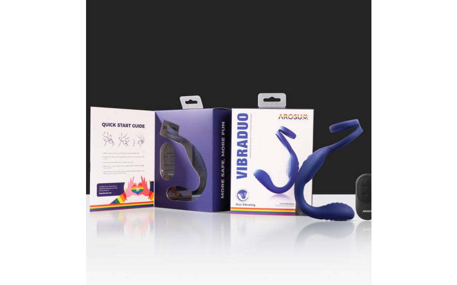 VibraDuo Vibrating Anal Probe and Perineum Stim with Cockring