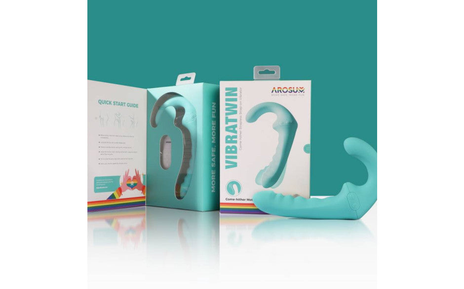 VibraTwin Rechargeable Come Hither Strapless Strap On with Remote