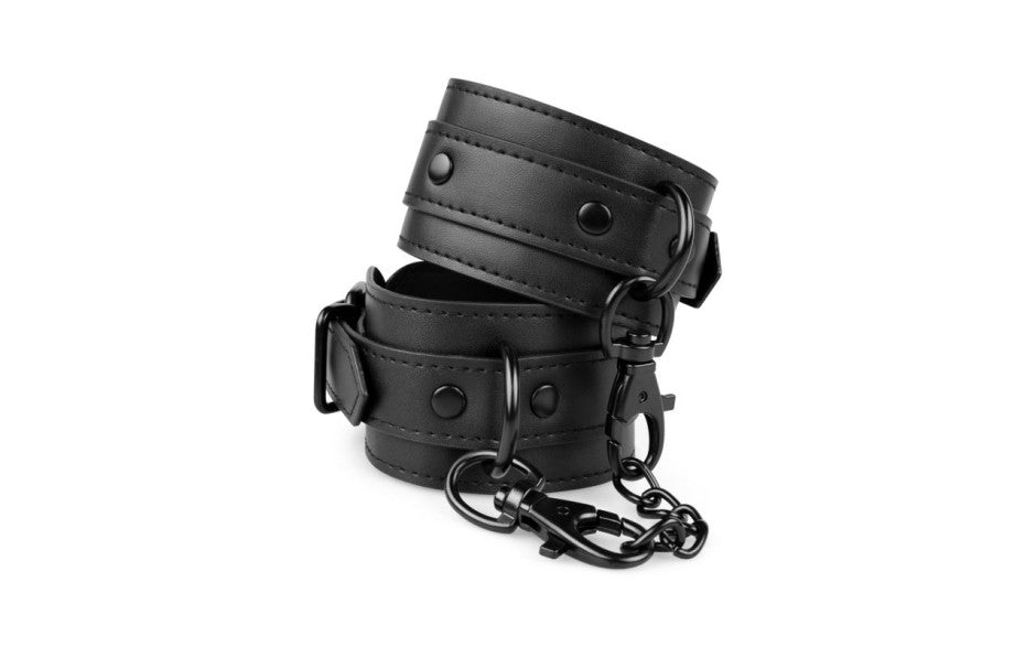Faux Leather Handcuffs Black