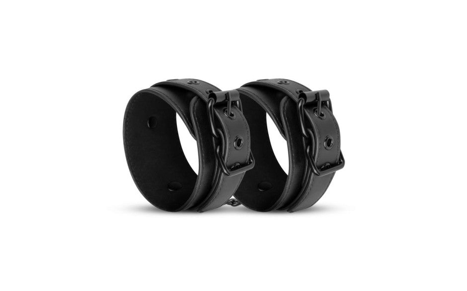 Faux Leather Handcuffs Black