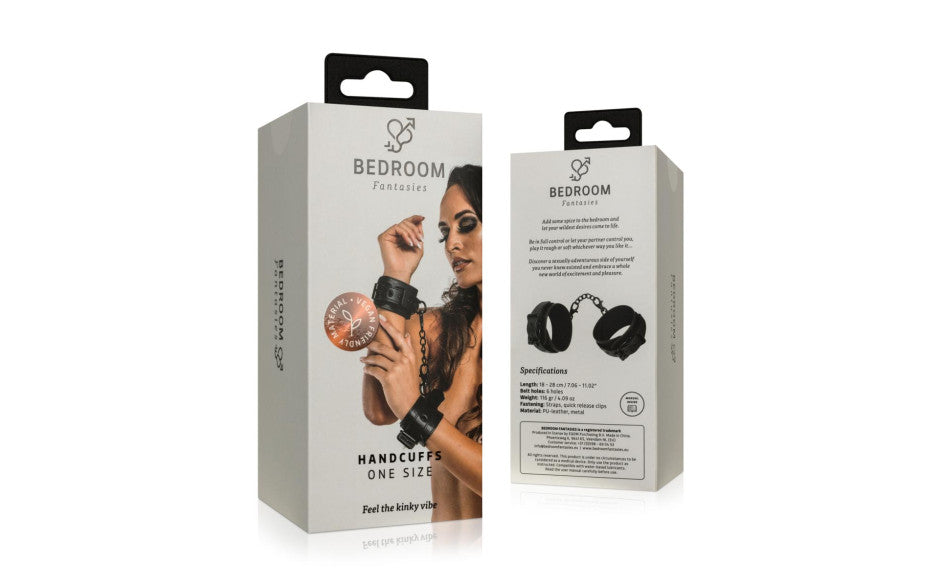 Faux Leather Handcuffs Black