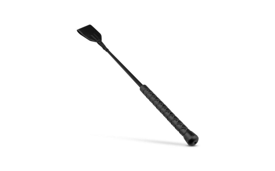 Faux Leather Crop Whip Black