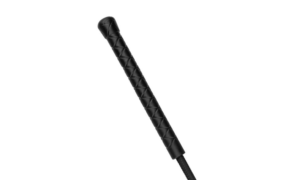 Faux Leather Crop Whip Black