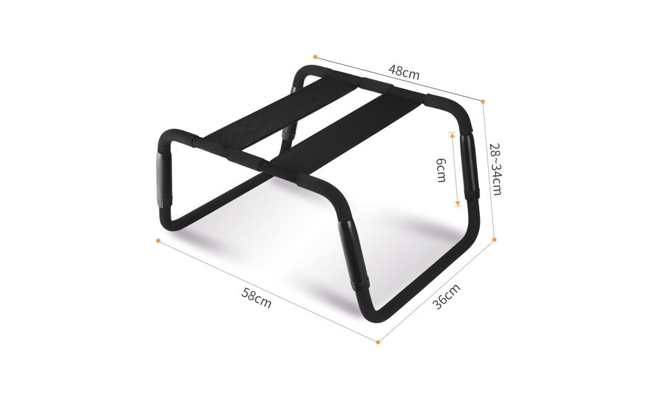 Sex Chair Adjustable Height Black PU Seat