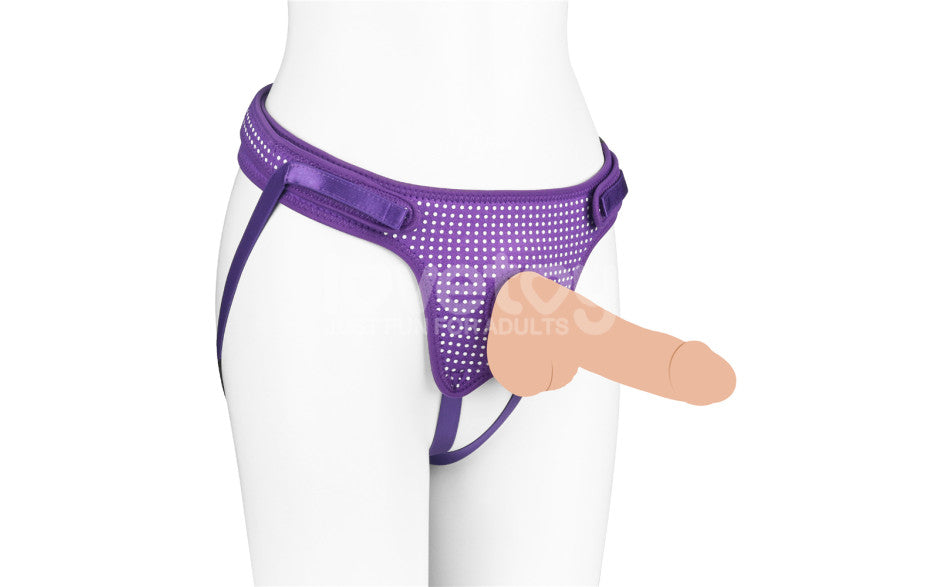 Easy Strap on Harness Polka Dot Purple