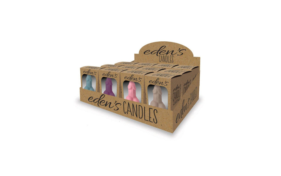 Eden’s Candle Vanilla Scented Penis POP Display of 12 Candles