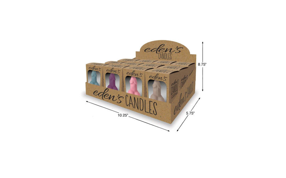 Eden’s Candle Vanilla Scented Penis POP Display of 12 Candles